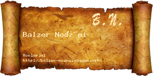 Balzer Noémi névjegykártya